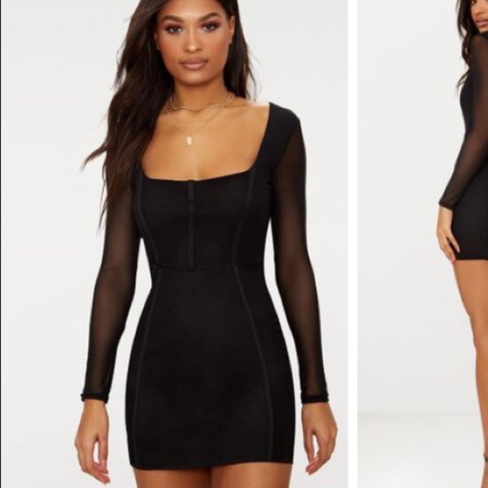 Sheer black bodycon dress